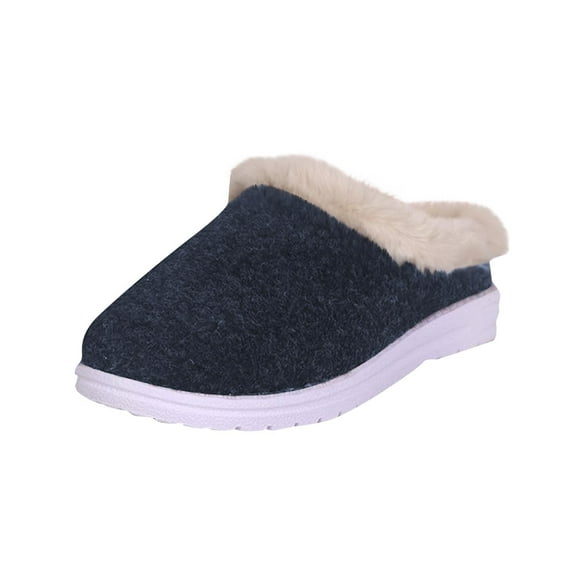 Comfortable Women's Winter Slippers Solid Color Round Toe Casual Flat Footwear Cozy Warm Non-Slip Indoor Outdoor Use