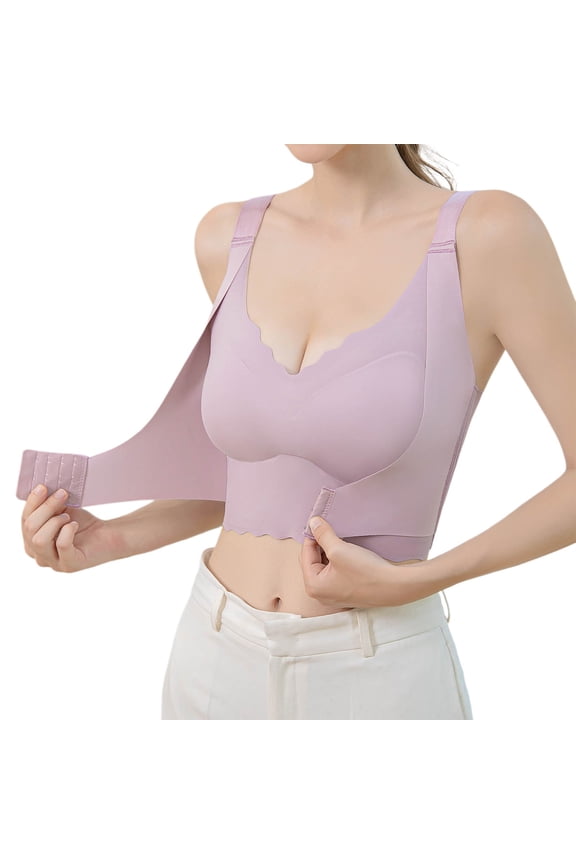 Comfortable Women's Wireless Full Coverage Front Closure Bra For Everyday Wear With Smooth Design And No Show Support For All Day Comfort