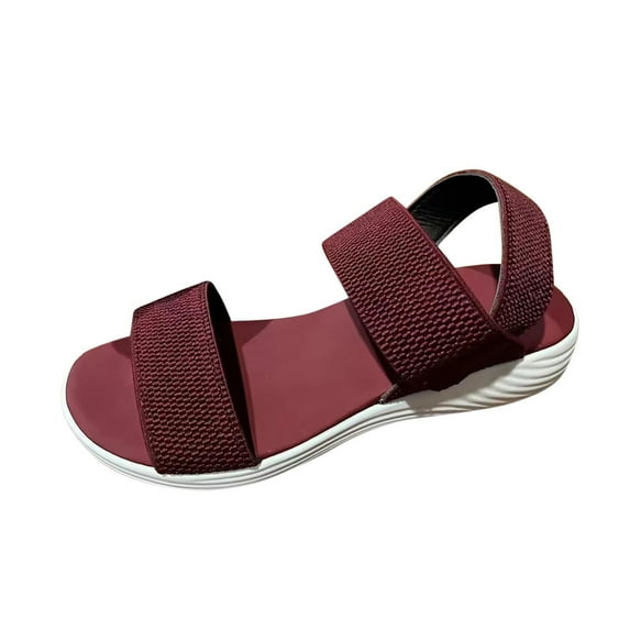 Comfortable Womens Hiking Sandals, Casual Thickening Sole Walking Sandals, Extra Slip Resistant Outdoor Sandals with Adjustable Hook and Loop Straps Wine 8.5