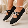 thumbnail image 1 of Comfortable Work Shoes, Women's Bow Accent Knit Platform Sole Round Toe Casual Shoes Comfortable Shoes and Easy Styling Knit Upper Flexible Sole Business Footwear Walking Shoes Comfort, US-6.5/EU-38, 1 of 7