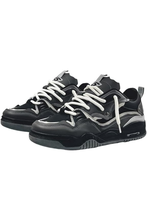 Comfortable and Fashionable Thick-Soled Shoes, Breathable Casual Sports Skateboard Shoes, Four-Season Men's lace-up Sports Shoes