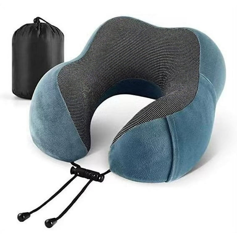 Comfortable and Lightweight Memory Foam Travel Pillow Neck Pillows for Travel and Home Use Bule