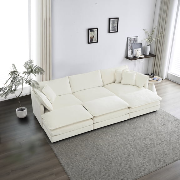 Comfortable and Reversible Modular Design - Create Your Own Home Theater with a Relaxing U - Shaped Sectional Sofa