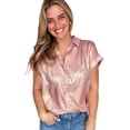thumbnail image 1 of Comfortable and Stylish Loose Fit Metallic Shirt for Summer Outings | [ZhiHiMeRi] | (US 4-6)S, 1 of 12