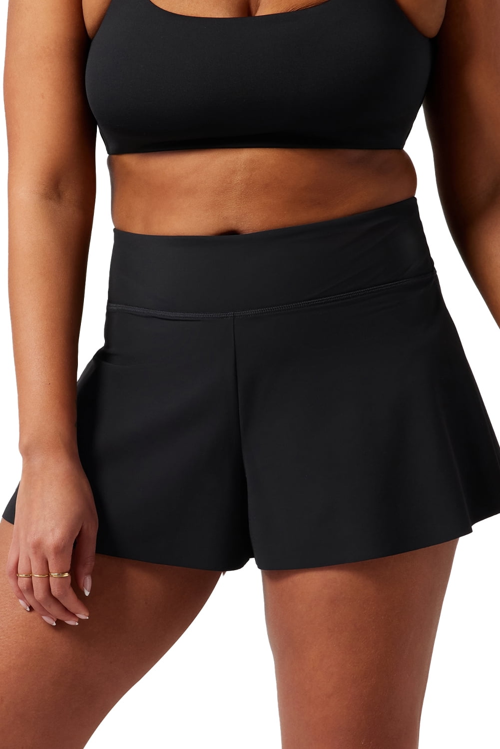 Comfortable and Versatile Women's Swimwear - Black Active Swim Bottoms | [ZhiHiMeRi] | (US 8-10)M