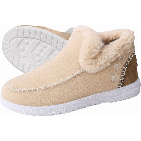 Comfortable and warm orthopedic wool slip-on boots with arch support and plush lining, lightweight and warm orthopedic boots for women.