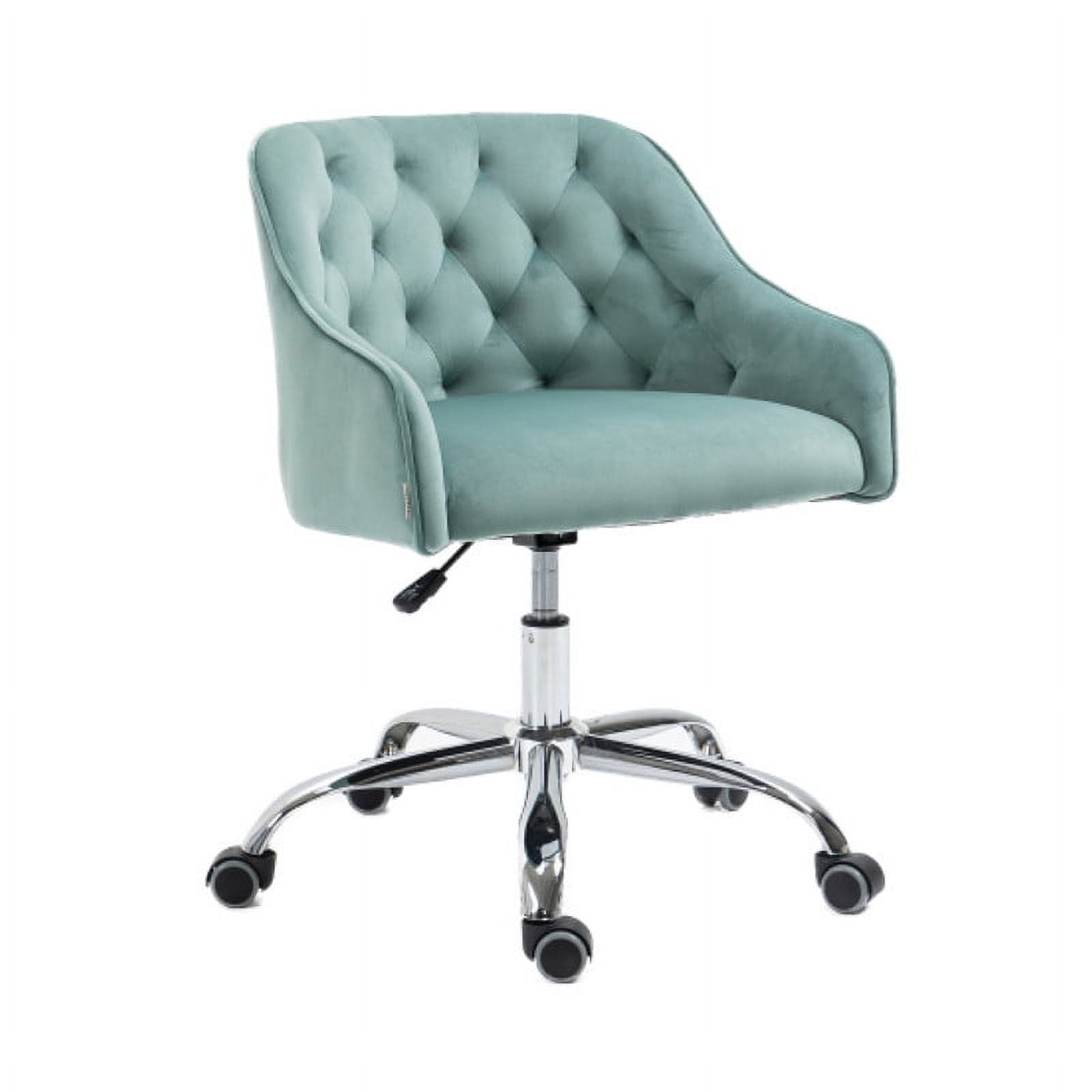 Comfortable swivel chair Mint Green arm chair Metal bedroom chair