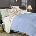 thumbnail image 1 of Comforter - 100% Egyptian Cotton 800 Thread-Count 400 GSM Fiber Fill Duvet Insert Comforter, 1-Piece (1pc Comforter) - Oversized Super King Size (120" x 98") Inch, Light Blue Stripe, 1 of 5