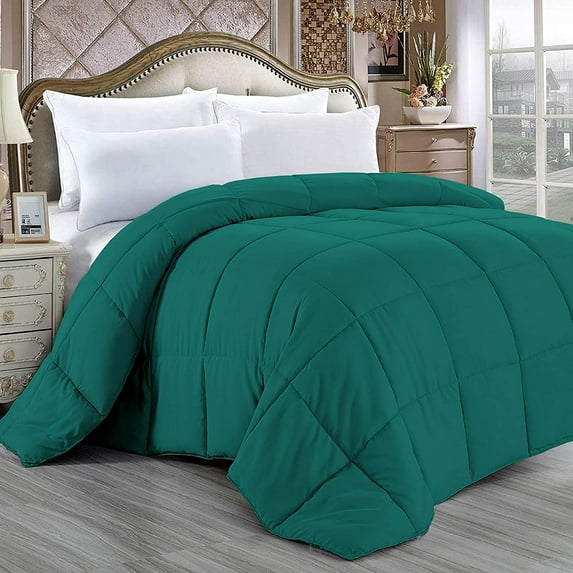 Comforter - 100% Egyptian Cotton 800 Thread-Count 400 GSM Fiber Fill Duvet Insert Comforter, 1-Piece (1pc Comforter) - Super King Size (116" x 98") Inch, Teal Solid