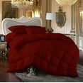 thumbnail image 1 of Comforter - 100% Egyptian Cotton 800 Thread-Count 400 GSM Fiber Fill Duvet Insert Comforter, 3-Piece (1pc Comforter & 2pc Pillow Shams) - Full/Queen Size (90" x 90") Inch, Burgundy Solid, 1 of 5