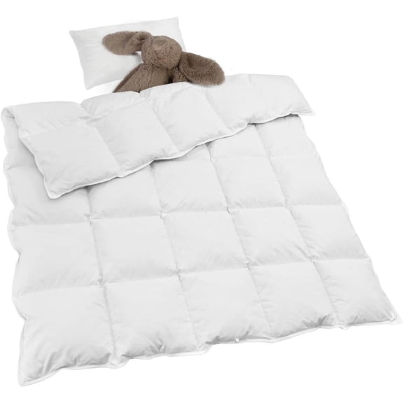 Comforter Blanket, Warm Down Quilt Duvet Insert, Lightweight Soft Noiseless Cotton-Blended Shell Down Proof Machine Washable, White