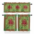 thumbnail image 1 of Christmas Red Kitchen Curtains and Valances Set, Octopus Green Checked Snowflake Plants Rod Pocket Window Valance 18 Inch Window Curtain Panels for Living Room Bedroom Laundry, 27.5x24in, 3 Pieces, 1 of 7