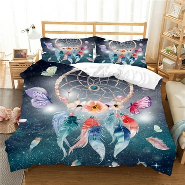 Comforter Cover Set Dream Catcher Printed Vintage Home Textiles Unique Design Bedding Covers,Queen (90"x90")
