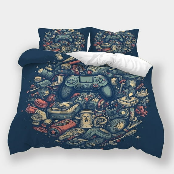 Comforter Cover Set Game Handle Printed Bedding Set Boys Men Hot Sale Bedspreads Bed Set,California King (98"x104")