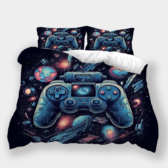 Comforter Cover Set Game Handle Printed Bedspreads Teen Adult Fashion Home Bedding Cover Set,California King (98"x104")