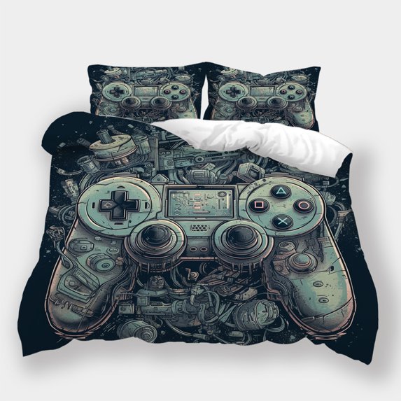 Comforter Cover Set Game Handle Printed Bedspreads Teen Adult Fashion Home Bedding Cover Set,King (90"x104")