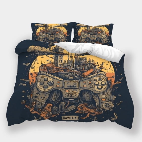 Comforter Cover Set Gamepad Printd Bedspreads Fashion Bedding Set Bed Gift for Kids Adult,Queen (90"x90")