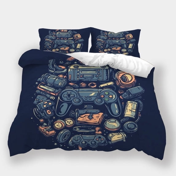 Comforter Cover Set Gamepad Printd Bedspreads Fashion Bedding Set Bed Gift for Kids Adult,Queen (90"x90")