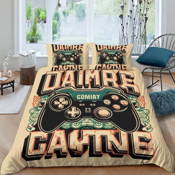 Comforter Cover Set Gamepad Printed Bedspreads Boys Girls Fashion Home Textiles Bedding Set,Full (80"x90")