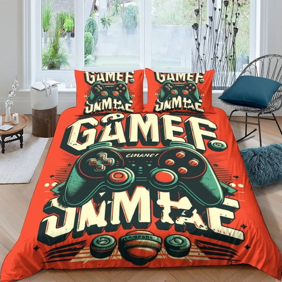 Comforter Cover Set Gamepad Printed Bedspreads Boys Girls Fashion Home Textiles Bedding Set,King (90"x104")