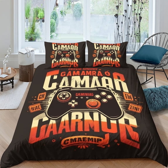 Comforter Cover Set Gamepad Printed Bedspreads Boys Girls Fashion Home Textiles Bedding Set,King (90"x104")