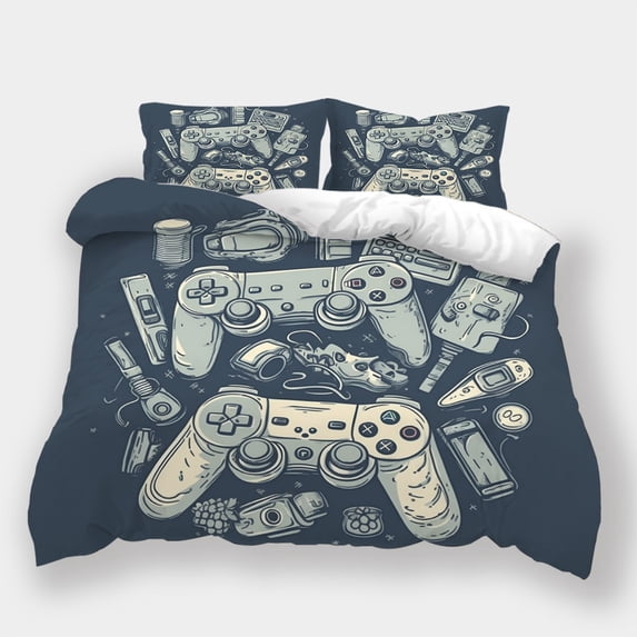 Comforter Cover Set Teen Adult Gamepad Printed Bedspreads Home Highend Bedding Cover Suit,Full (80"x90")