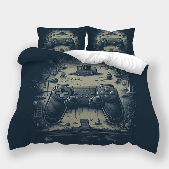 Comforter Cover Set Teen Adult Gamepad Printed Bedspreads Home Highend Bedding Cover Suit,Queen (90"x90")