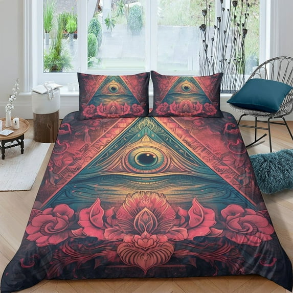 Comforter Cover Set The Eye of God Printed Bedspreads Boy Man High Quality Home Textiles,King (90"x104")