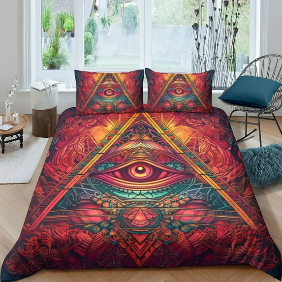 Comforter Cover Set The Eye of God Printed Bedspreads Boy Man High Quality Home Textiles,Queen (90"x90")