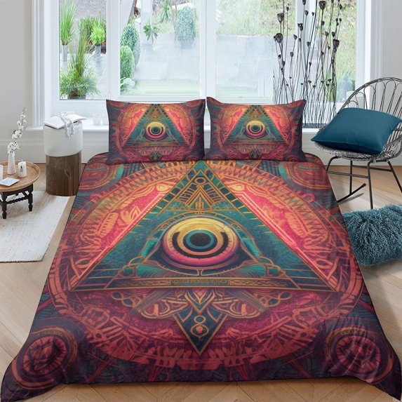Comforter Cover Set The Eye of God Printed Bedspreads Boy Man High Quality Home Textiles,Twin (68"x86")