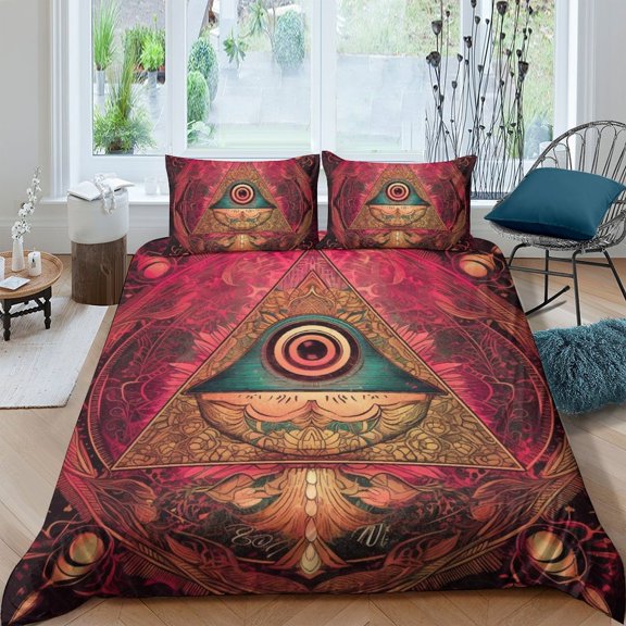 Comforter Cover Set The Eye of God Printed Bedspreads Boy Man High Quality Home Textiles,Twin (68"x86")