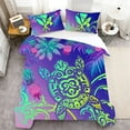thumbnail image 1 of Comforter Cover Set Unique Design Luxury Sea Turtle Printed Home Textiles Polyester Duvet Covers,Full (80"x90"), 1 of 5