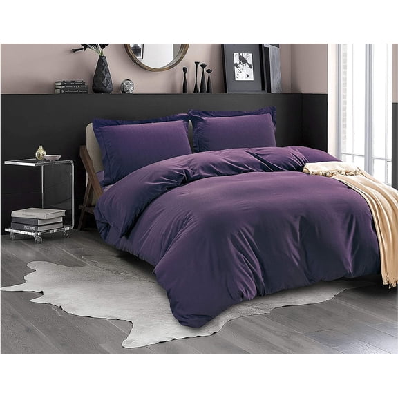 Comforter Cover with Button Closure and 2 Pillow Shams