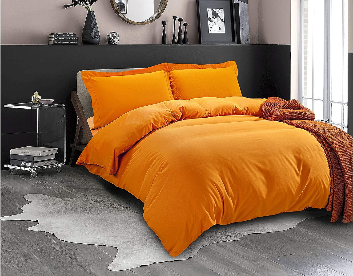 Comforter Cover with Button Closure and 2 Pillow Shams