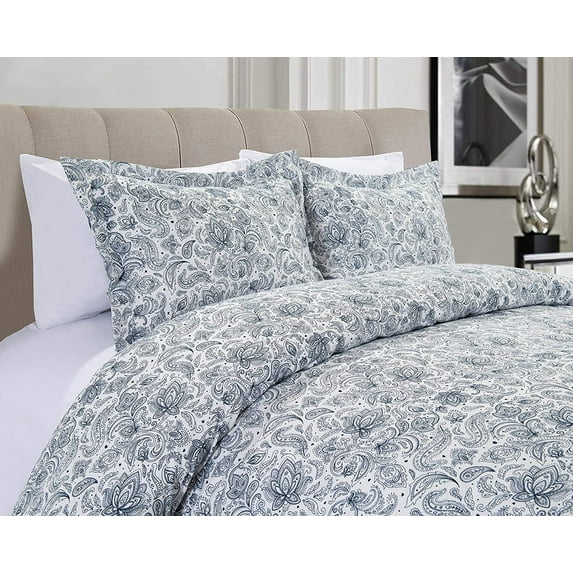 Comforter Cover with Button Closure and 2 Pillow Shams