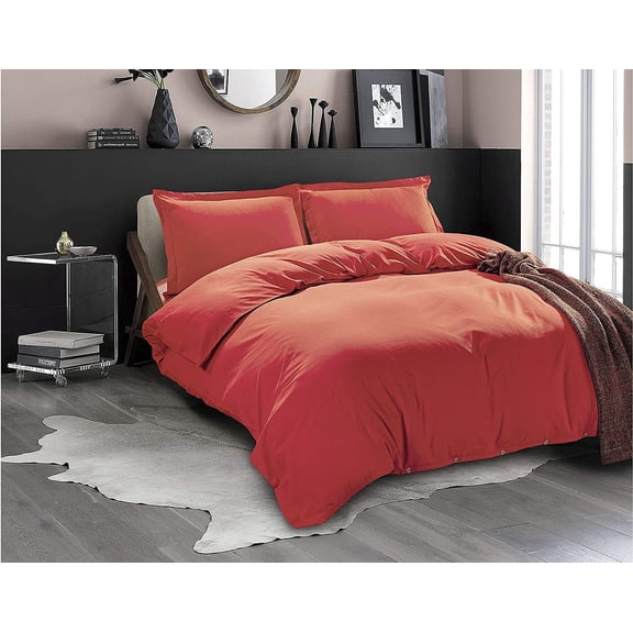 Comforter Cover with Button Closure and 2 Pillow Shams