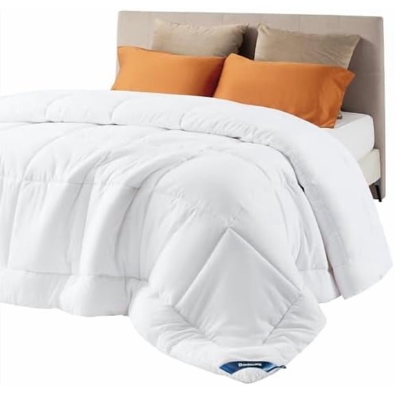 Comforter Duvet Insert - Quilted Comforters Queen Size, All Season Duvet, GentleSoft Down Alternative Bedding, with 8 Tabs, Gifts for Women/Men, White, Queen 88 x 88 Inches
