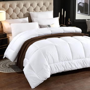 Comforter Duvet Insert Size - Soft Microfiber Down Alternative with 8 Tabs, Breathable Quilted Bedding Blanket for Hot & Cold Sleepers, Machine Washable, White 88 x 88 Inches