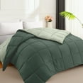 thumbnail image 1 of Comforter Full All Season Down Alternative, Cooling Quilted Duvet Insert, Bed Comforter with Corner Tabs, Washable Hypoallergenic Reversible Quilt, Dark Green/Sage Green, 1 of 8