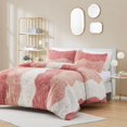 thumbnail image 1 of Comforter Long Faux Fur Comforter Set, Wave Pattern Design Shaggy Duvet, Twin Size Cover Cozy Bedding Set with 2 Shams, Blush 3 Piece, 68x90, 1 of 7