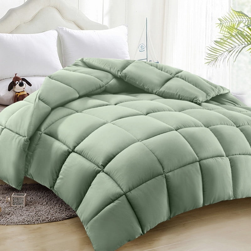 Comforter Queen Sage Green All Season Down Alternative, Cooling Quilted Duvet Insert, Bed Comforter with Corner Tabs, Washable Hypoallergenic Reversible Quilt - Walmart.com