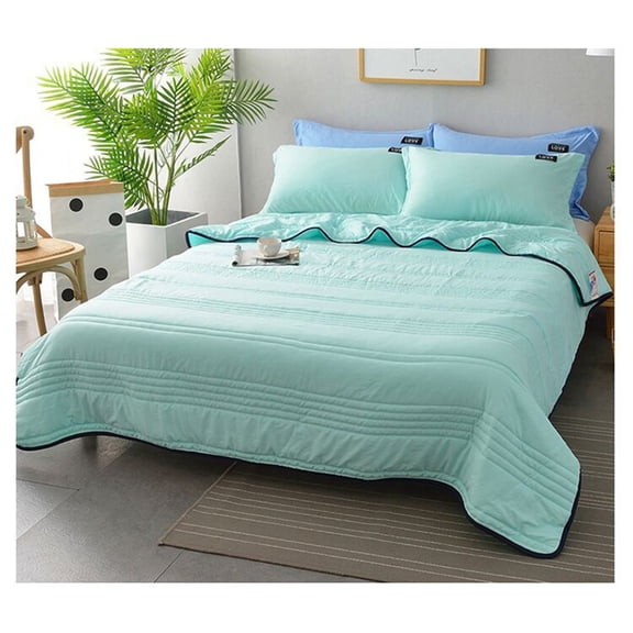 Comforter,Quilts For Queen Bed Solid Color Summer Cool Quilt Lightweight & Breathable Summer Quilt Washable Ice Silk Simple Air Conditioning Quilt Cool Double Quilt For Home Dormitory 43x59 in