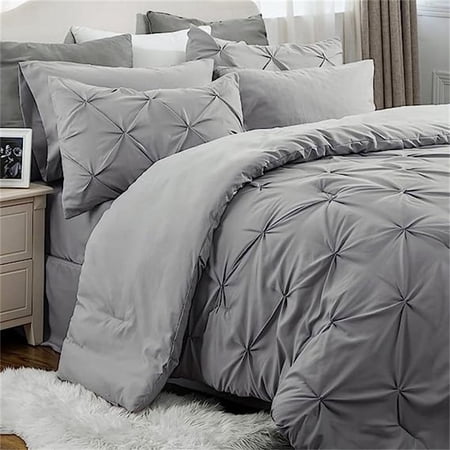 Comforter Set 01 - Grey - Twin - 5 Piece