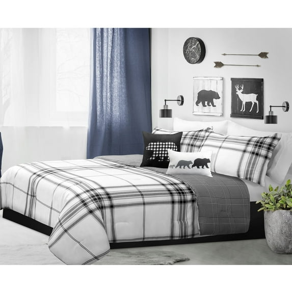 Comforter Set 5PC K Bear Plaid
