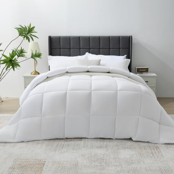 Vccoem 5 Piece Comforter Set Twin Size, All Season Bed in a Bag, Ultra Soft Bedding with Comforter, Sheets, Pillowcases & Shams, White