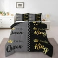 thumbnail image 1 of His And Hers Comforter Set King And Queen Crown Bedding Set For Couple Men Women Mr Mrs,Valentine'S Day Wedding Down Comforter Gifts,Romantic Love Heart Bed Set 3 Pcs Queen Size, 1 of 7