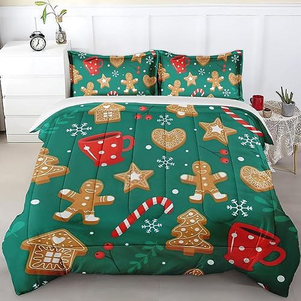 Comforter Set King Size Christmas Tree Vintage Winter Bedding Set for Kids and Adults Bedroom