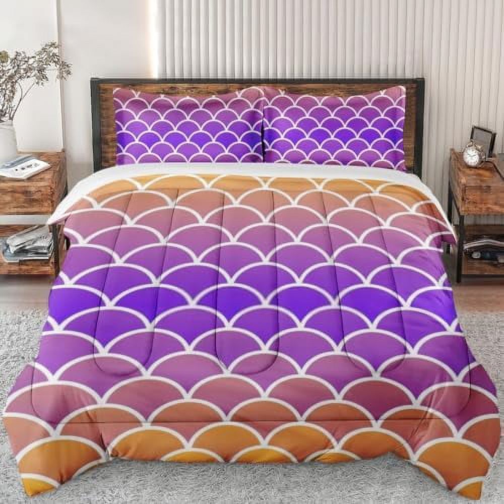 Comforter Set King Size Cute Fish Sea Ocean Soft Bedding Set for Kids