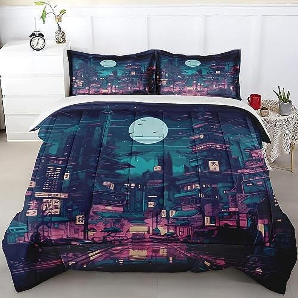 Comforter Set King Size Dragon Japanese Chinese Asian Bedding Set for