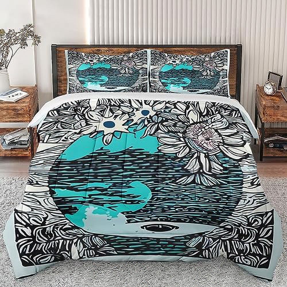 Comforter Set King Size Summer Camp Colorful Rv Soft Bedding Set for
